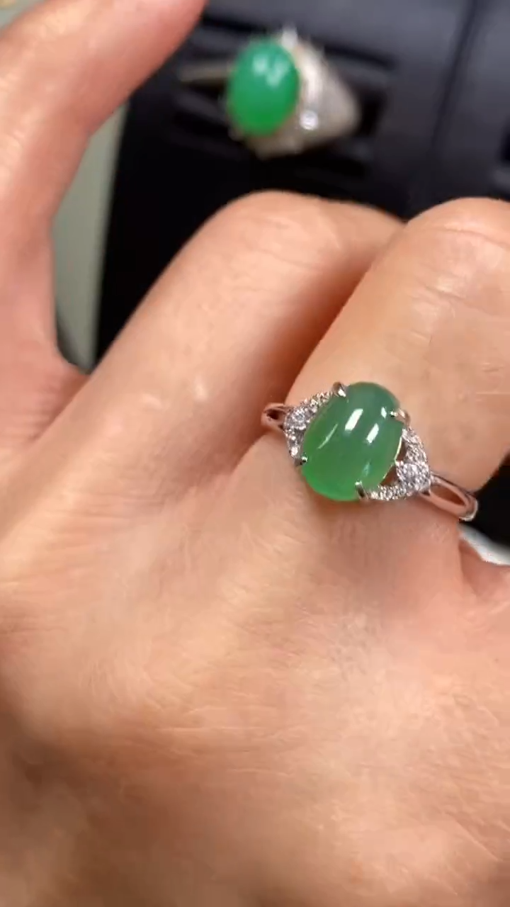 【闪购商品】翡翠戒指银S925镶嵌8570