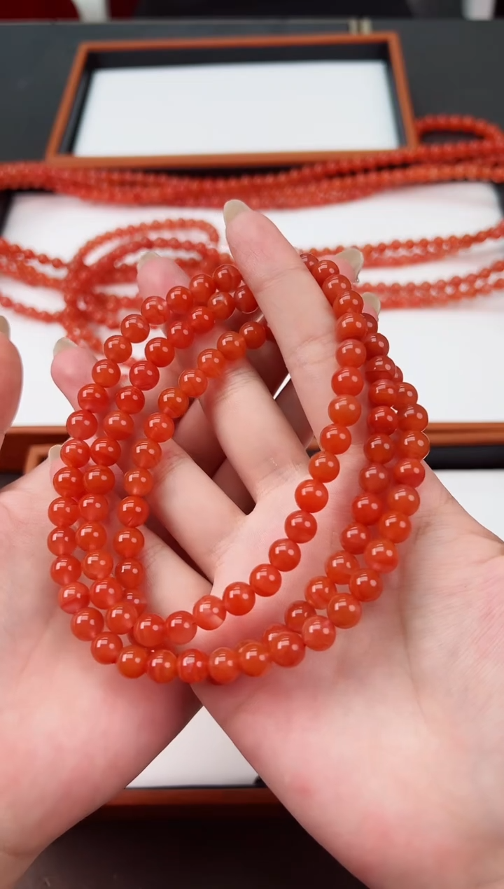 【闪购商品】南红玛瑙长串未镶嵌滴水洞亮光7+一条