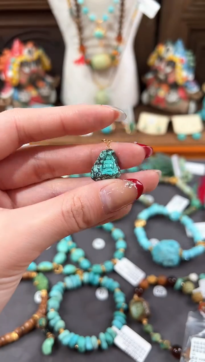 【闪购商品】绿松石提溜18K金镶嵌绿松石提溜