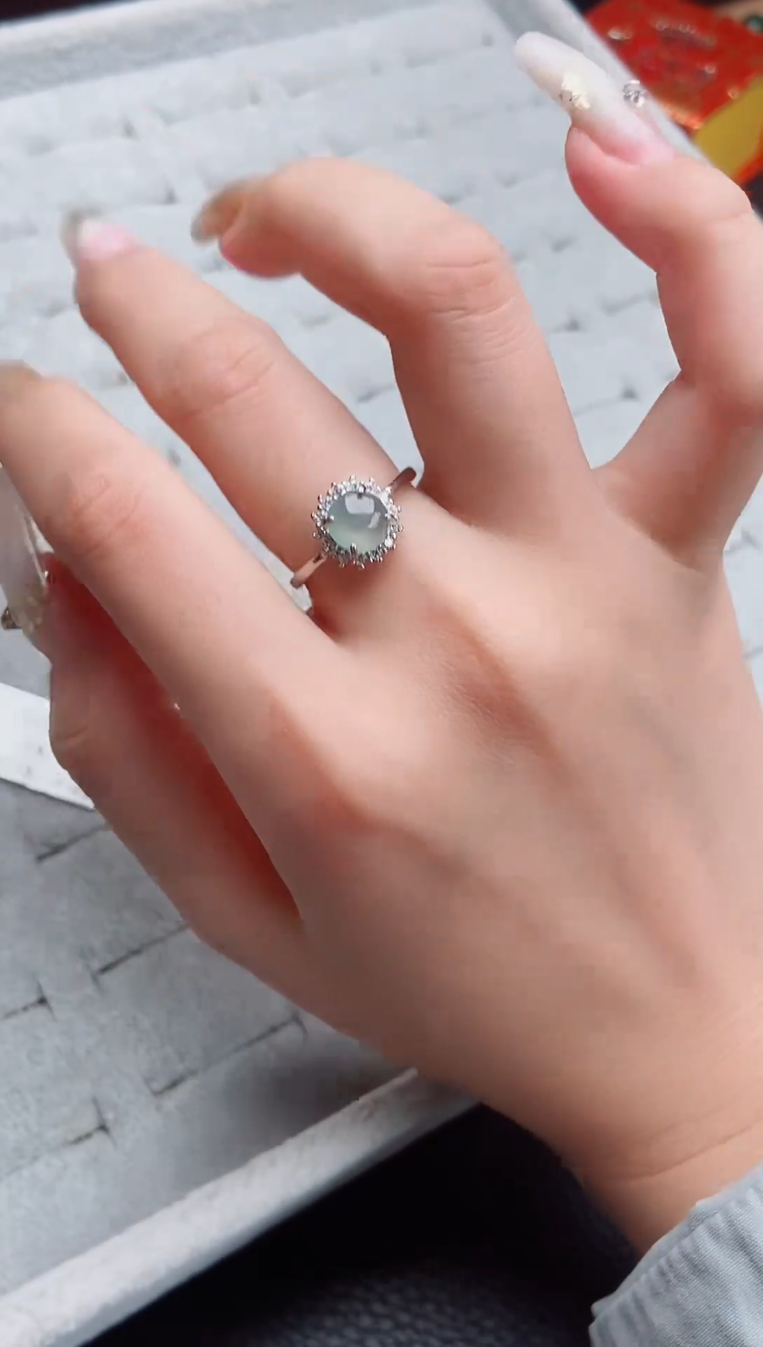 【闪购商品】翡翠戒指银S925镶嵌戒指38