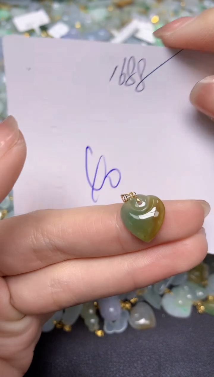 【闪购商品】翡翠颈饰18K金镶嵌天然翡翠A货