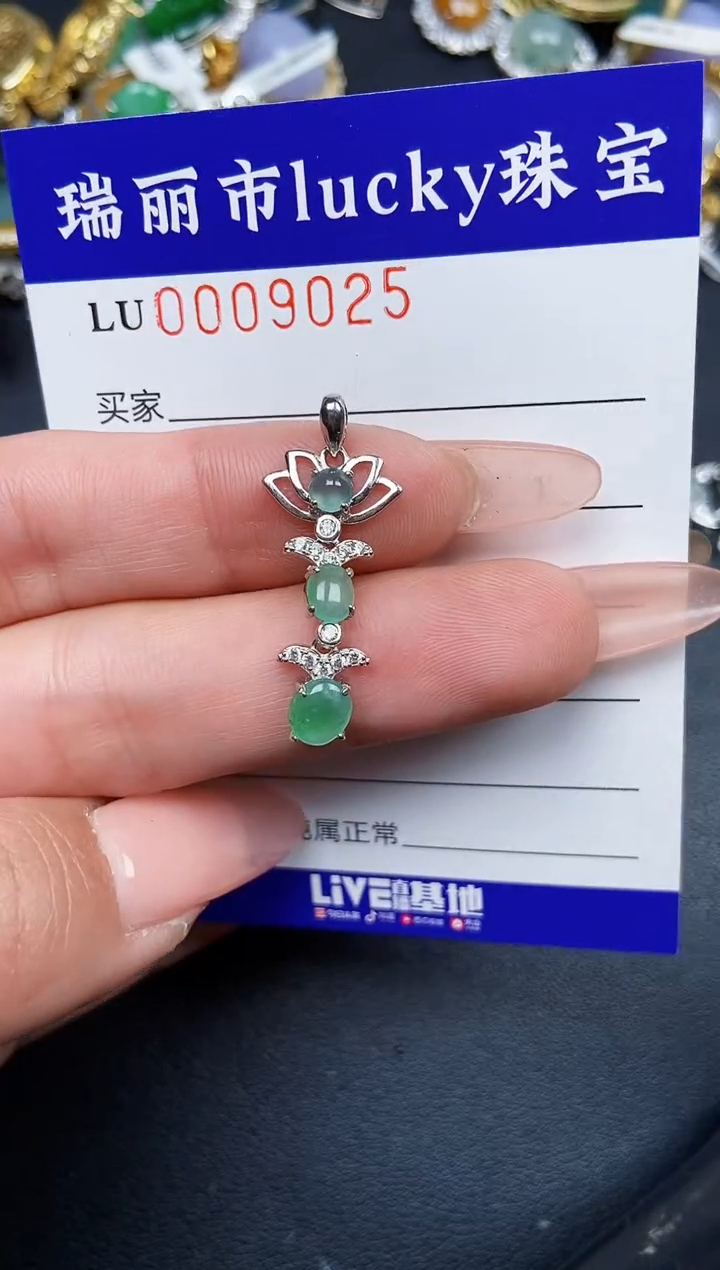 【闪购商品】翡翠颈饰银S925镶嵌9025