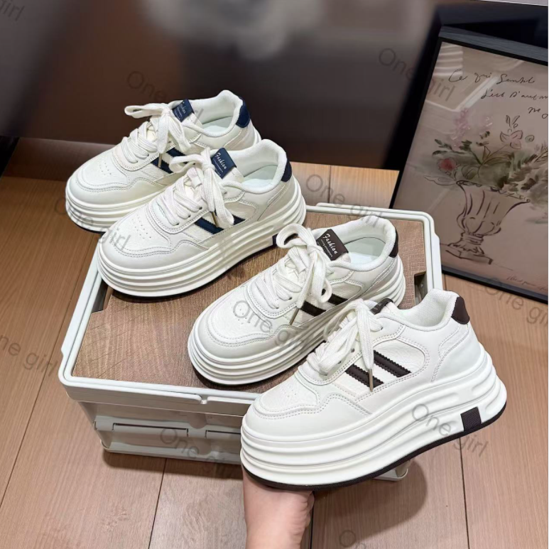 【llyy组合】厚底面包鞋2025夏季新款增高时尚潮流休闲透气小白鞋