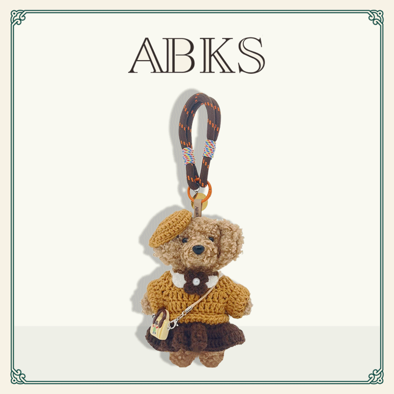 ABKS原创手工包包挂件公仔毛绒娃娃休闲可爱玩偶搭配挂饰挂件0136