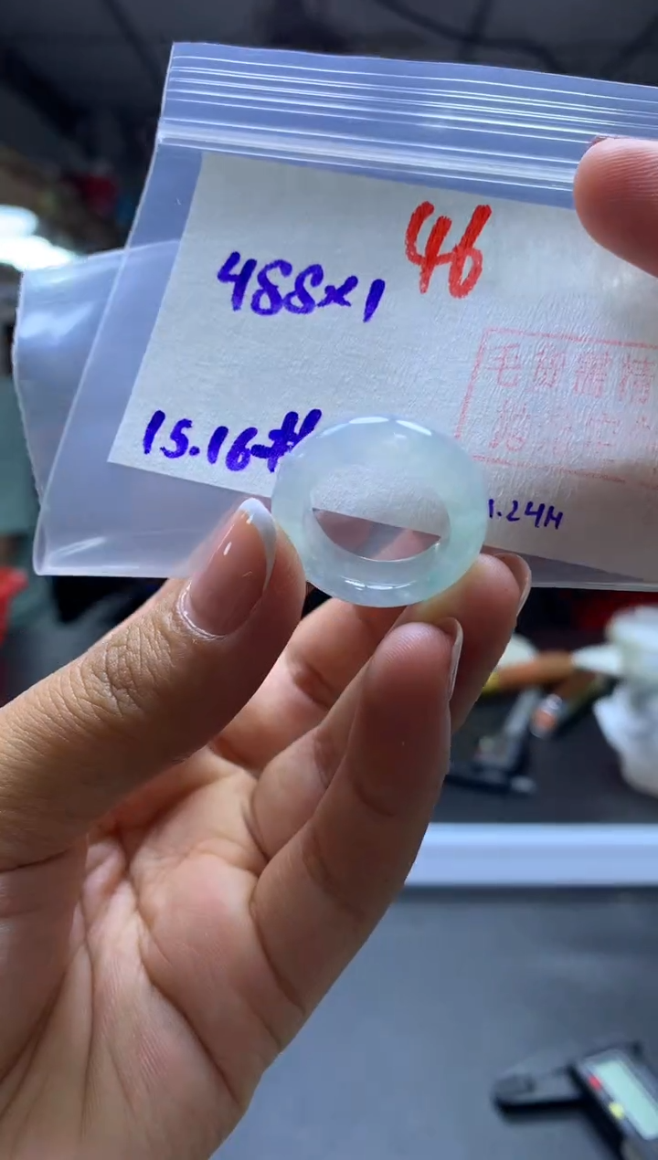 未镶嵌定制翡翠戒圈#488元-毛货需精细抛光