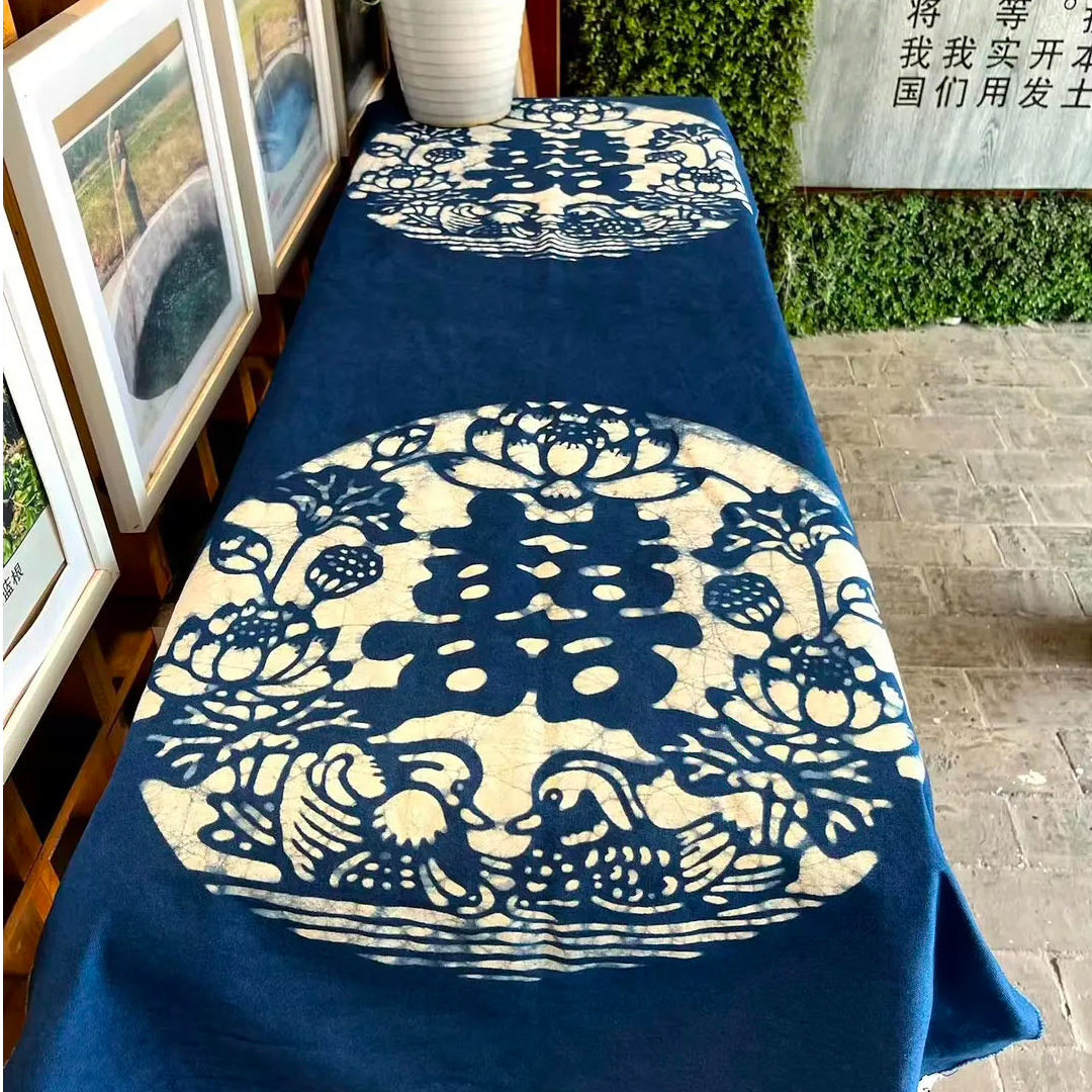 湘西蜡染门户手工印染蓝染印花布桌布服饰缝纫布料 手工DIY材料