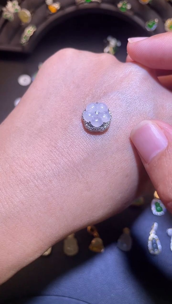 吊坠(不含链)银S925镶嵌翡翠1
