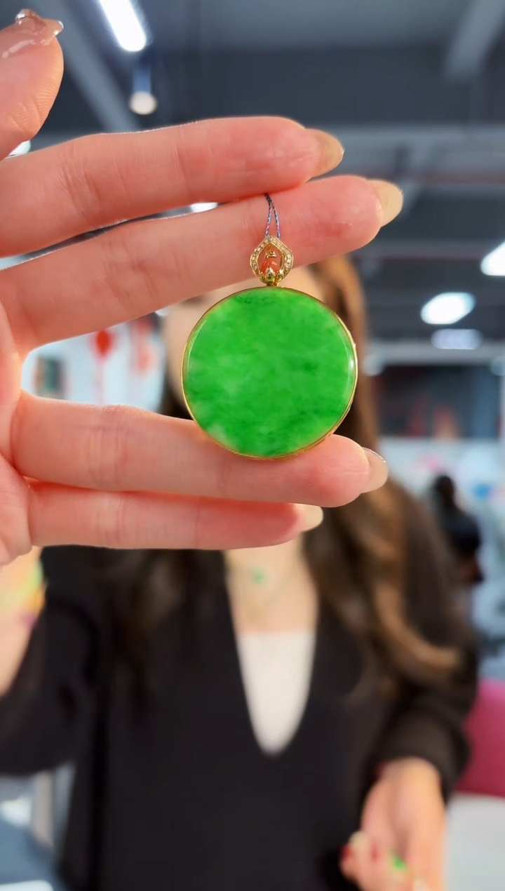 【闪购商品】翡翠颈饰18K金镶嵌 缅料A货/支持复检/一件