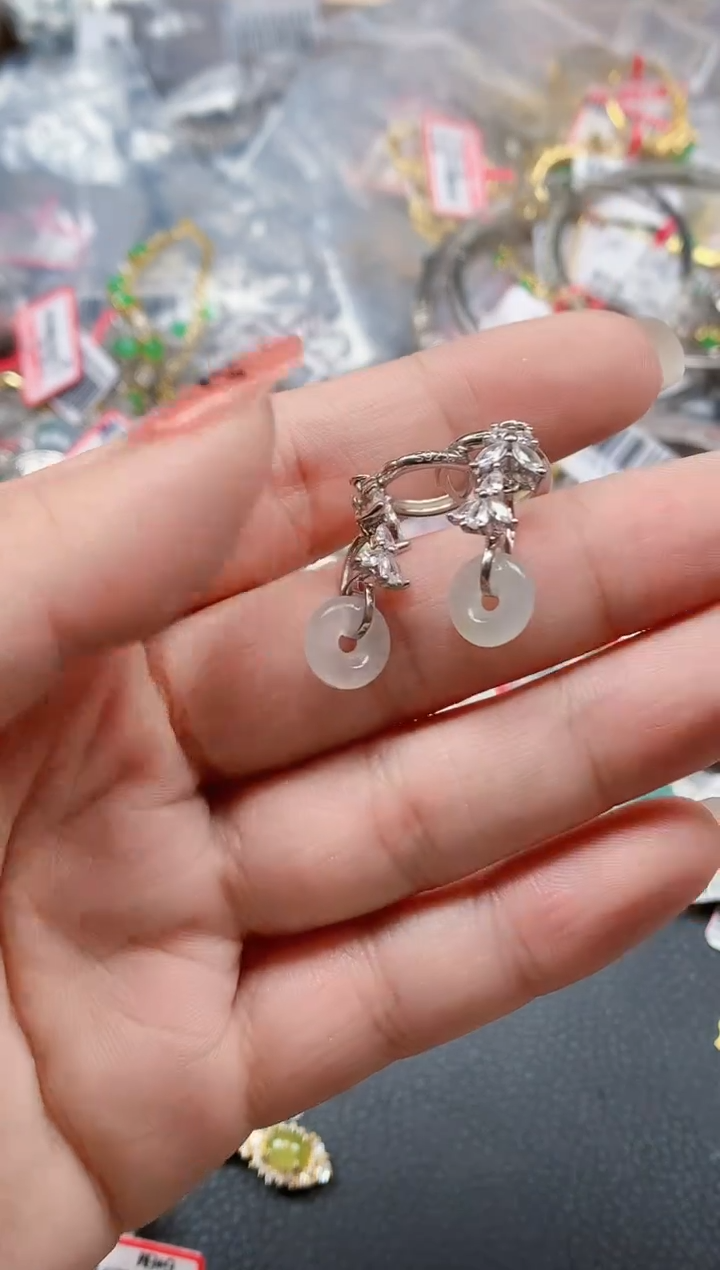 银S925镶嵌戒指翡翠天然A货缅甸翡翠