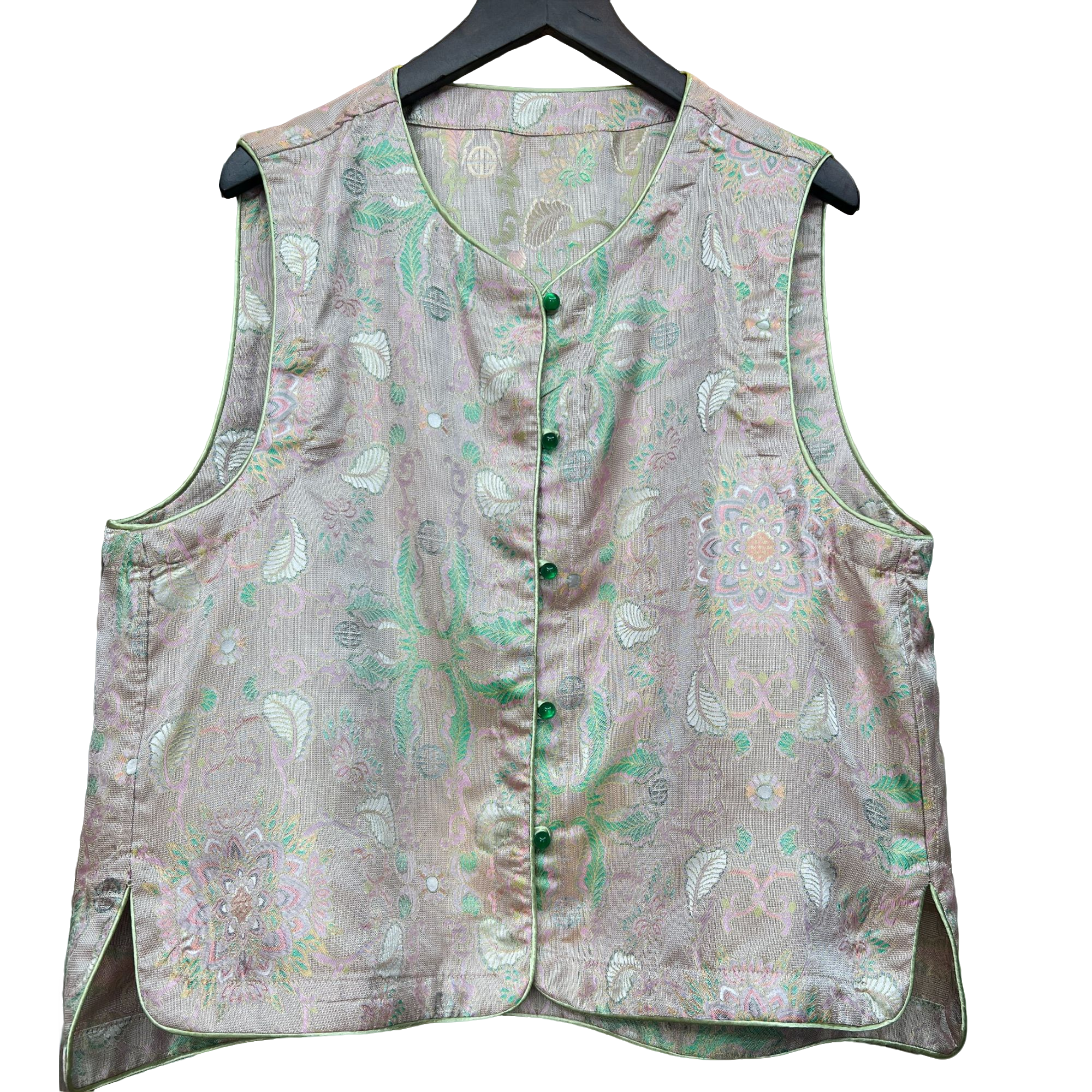 【宋锦】2025年春季新款清新春款提花宽松中式坎肩马夹