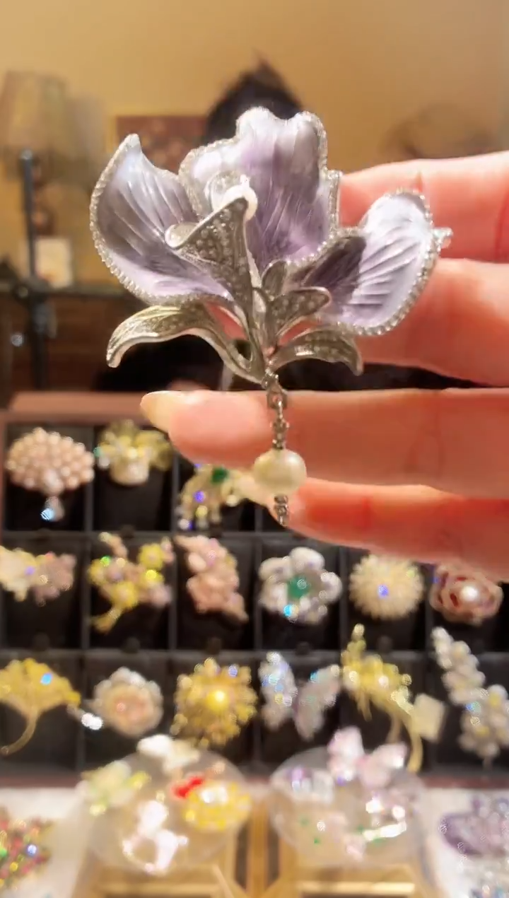 合成立方氧化锆铜合金紫瓣兰心