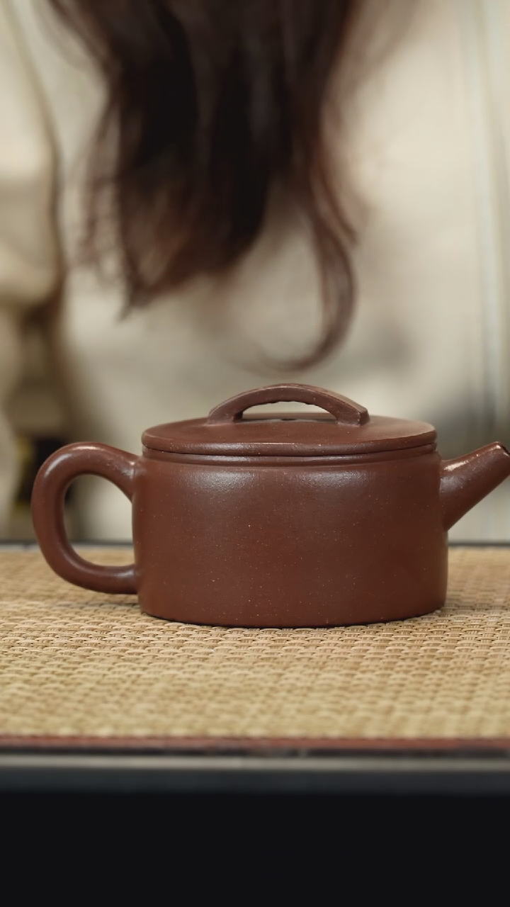 【闪购商品】紫砂茶壶梨皮紫泥汉瓦150cc单片平底