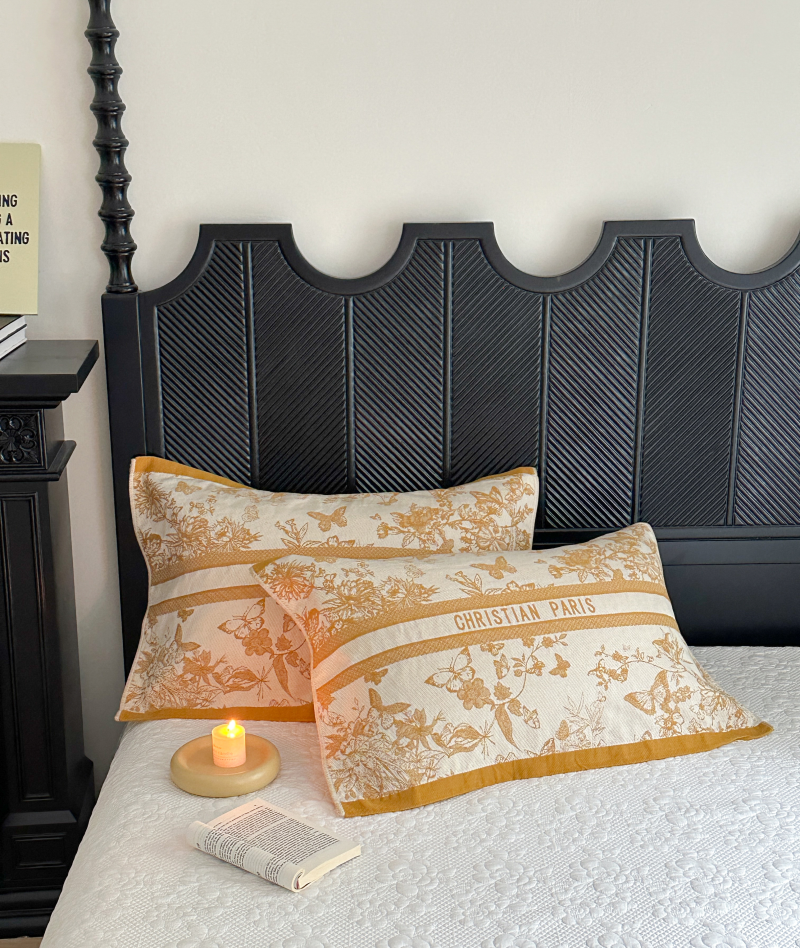 【超级红】黄色 全棉流苏枕巾