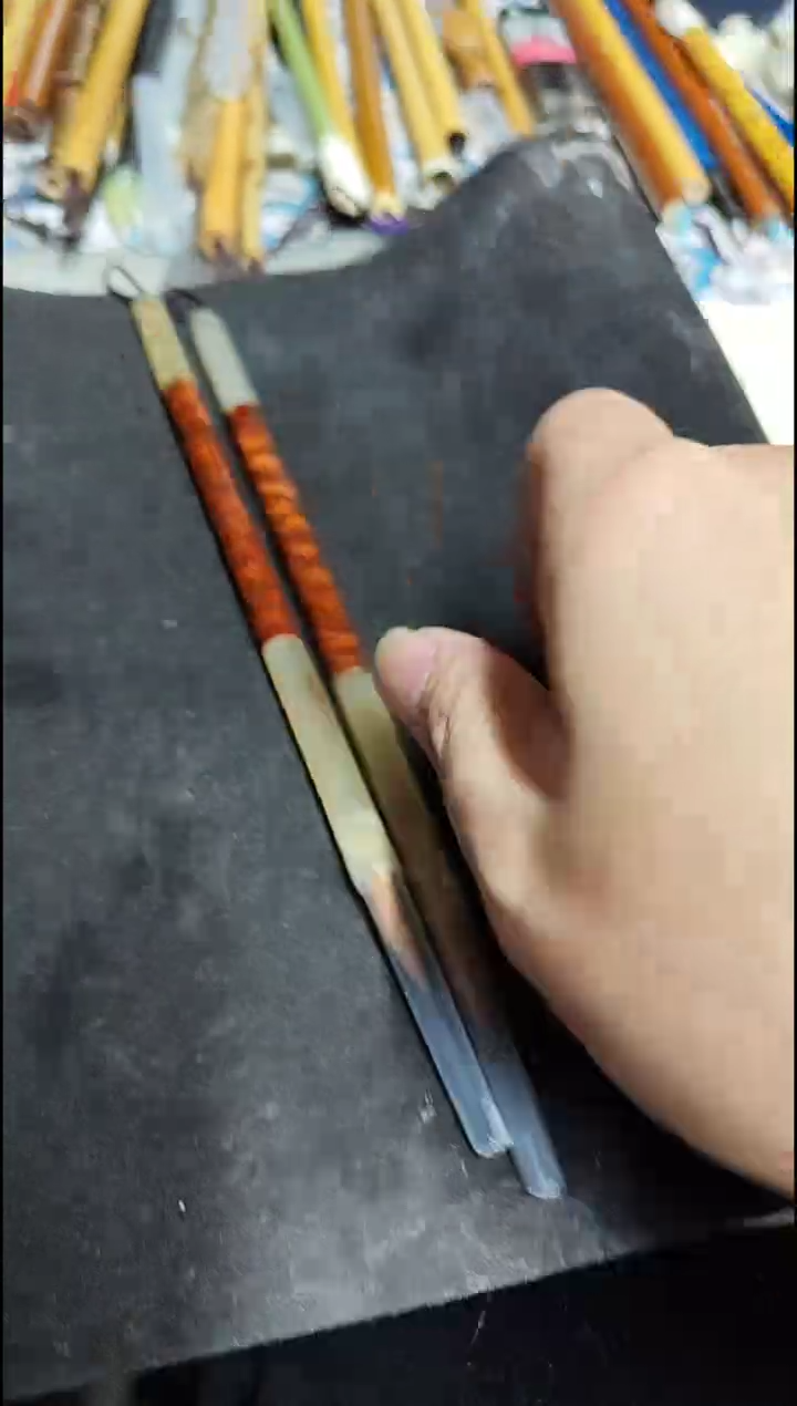 瑕疵蛇纹木羊角笔杆  单支   纯狼毫  