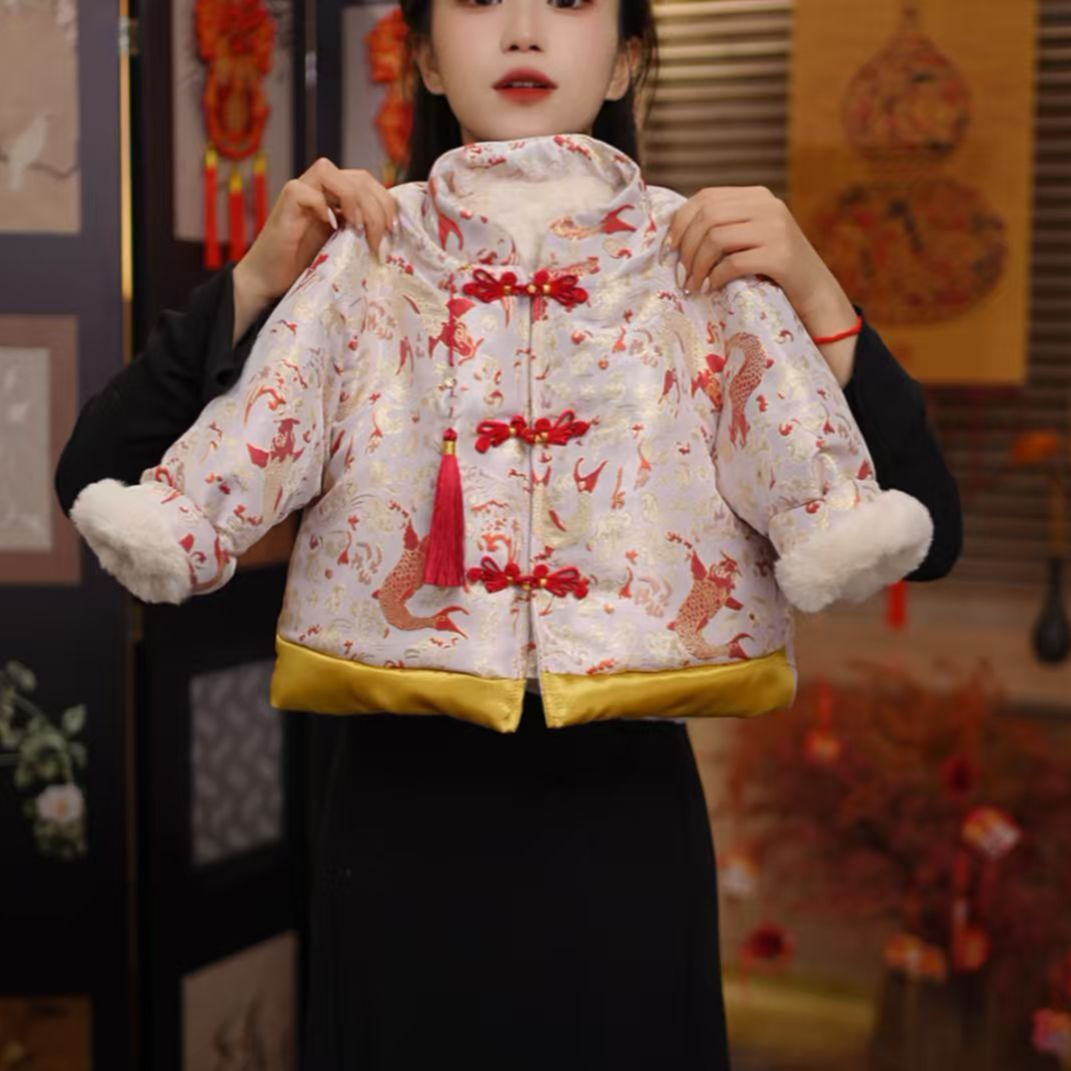 2026款【鲤跃龙门】新中式拜年服  冬季保暖加厚国风儿童冬装25Y571