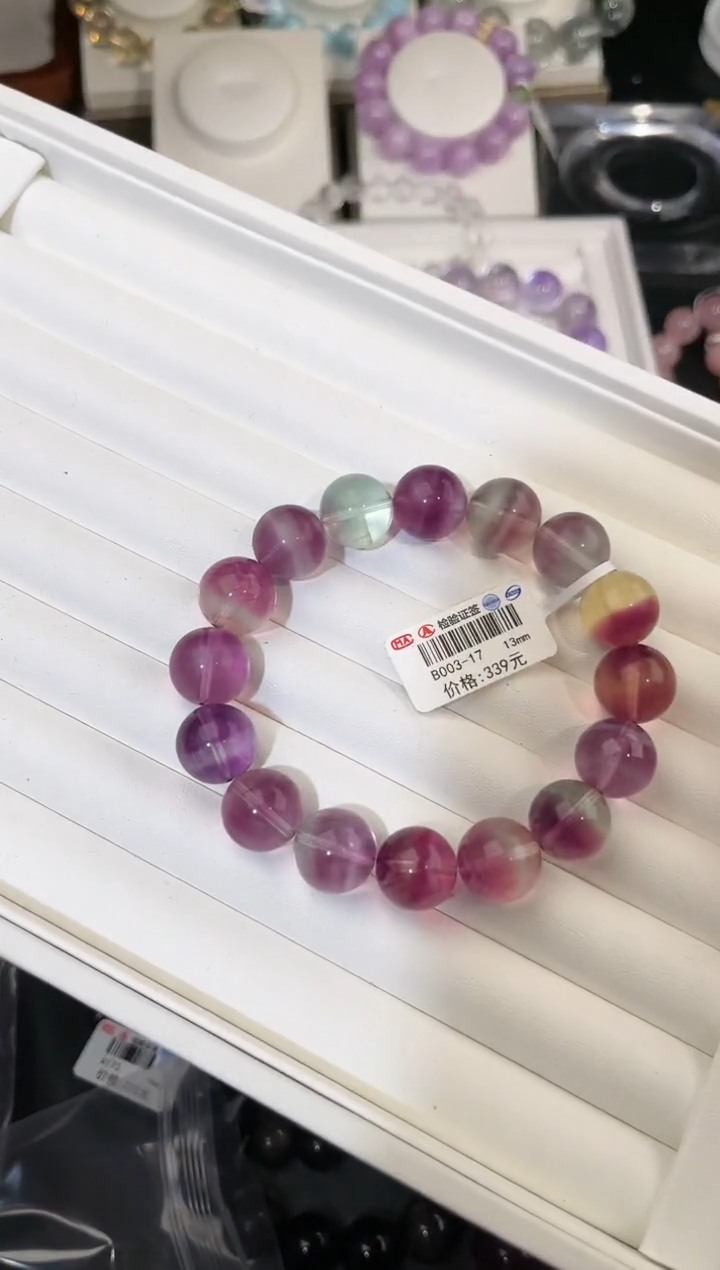 【闪购商品】手链未镶嵌萤石多样性发一彩萤石13mm