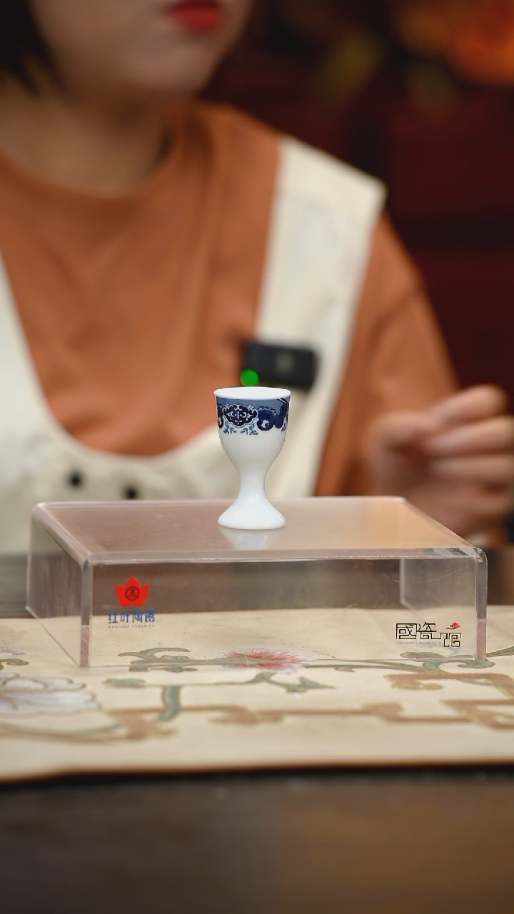 4个微瑕古典园林高脚酒杯