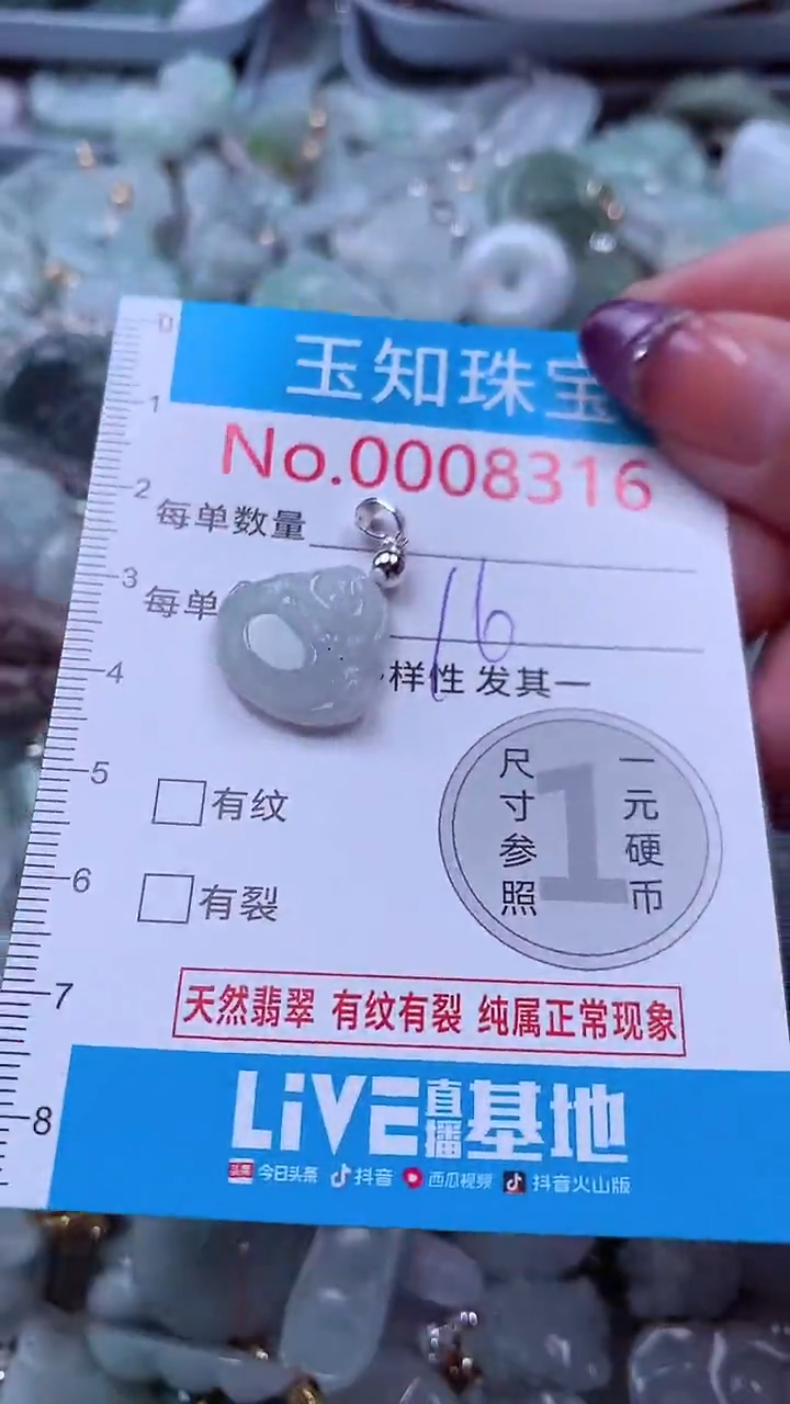 翡翠未镶嵌吊坠(不含链)8316