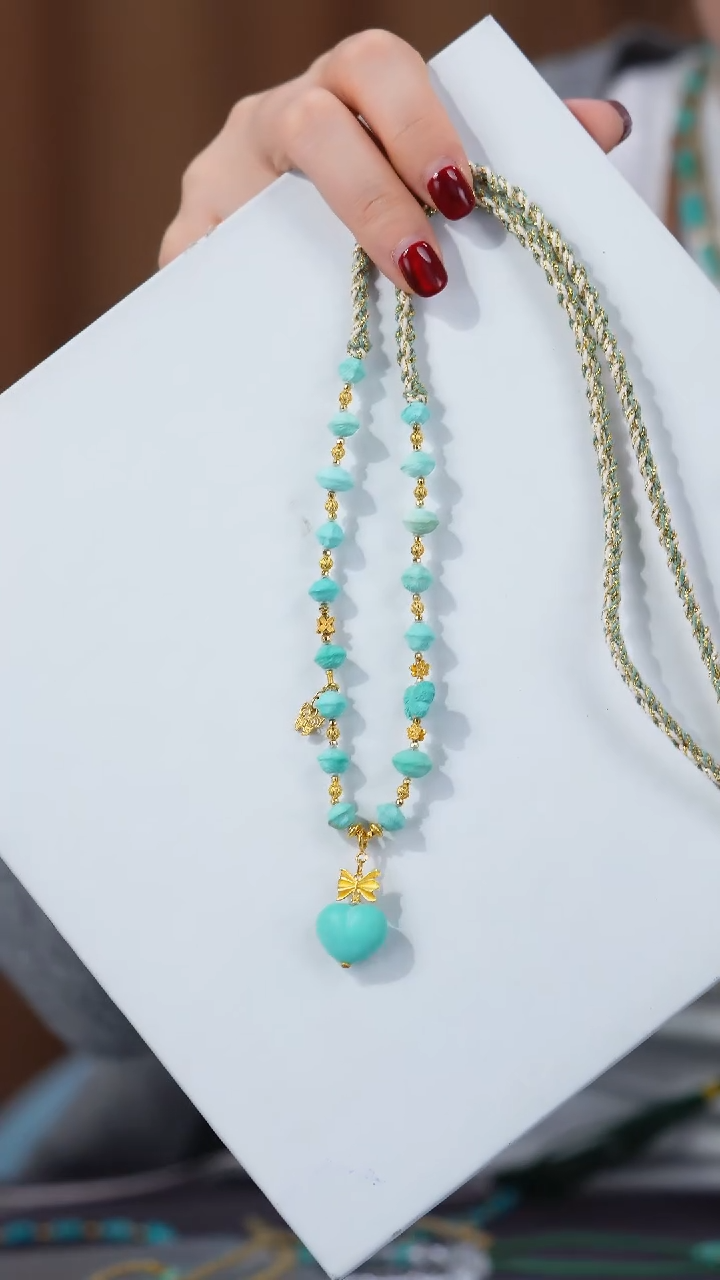 【闪购商品】绿松石项链18K金镶嵌1