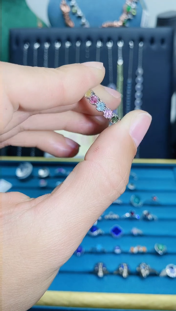 【闪购商品】碧玺戒指银S925镶嵌1121