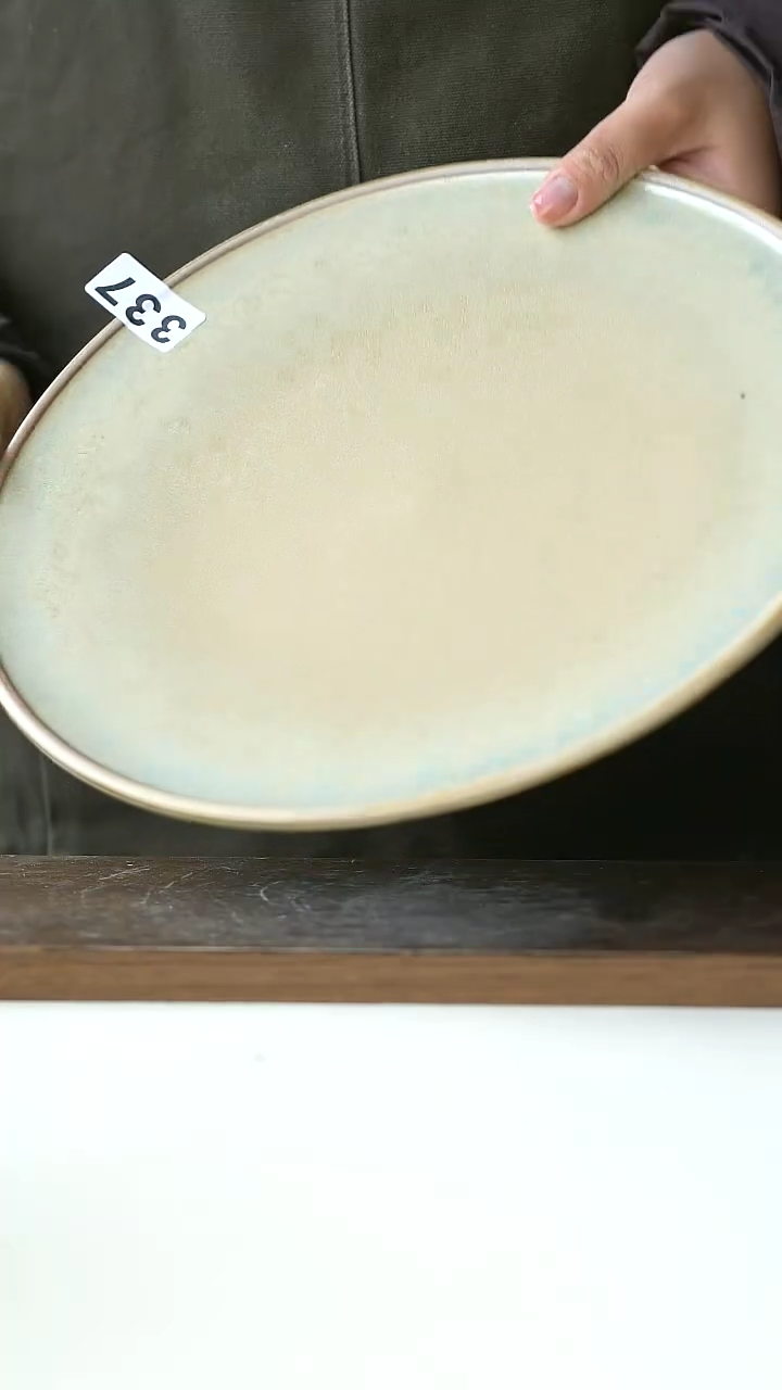 【闪购商品】陶瓷337粗陶瑕疵牛排盘@4-2@