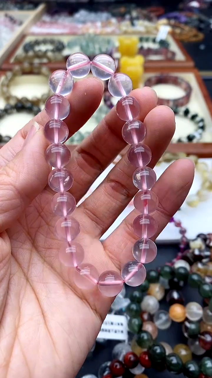 【闪购商品】芙蓉石手链未镶嵌马达加斯加果冻粉
