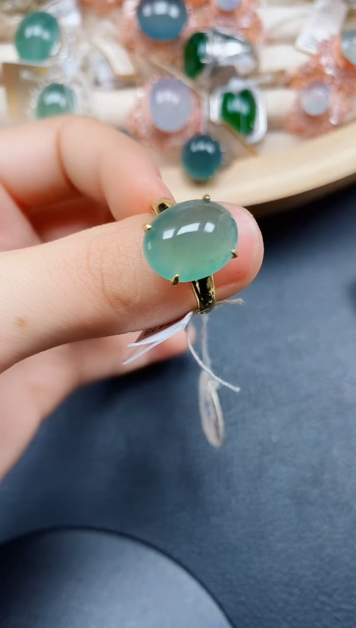 【闪购商品】翡翠戒指银S925镶嵌翡翠