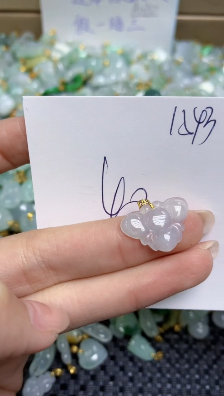 【闪购商品】翡翠颈饰18K金镶嵌天然缅甸A货翡翠