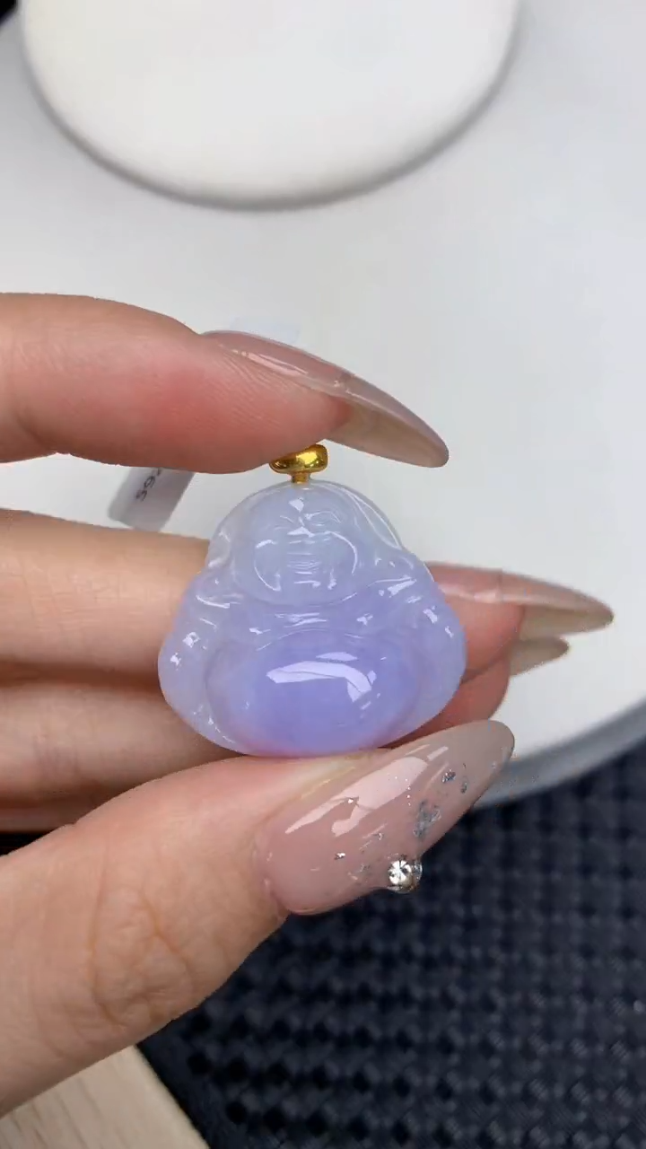 颈饰18K金镶嵌翡翠天然缅甸翡翠a货百元以上9元证书费自理