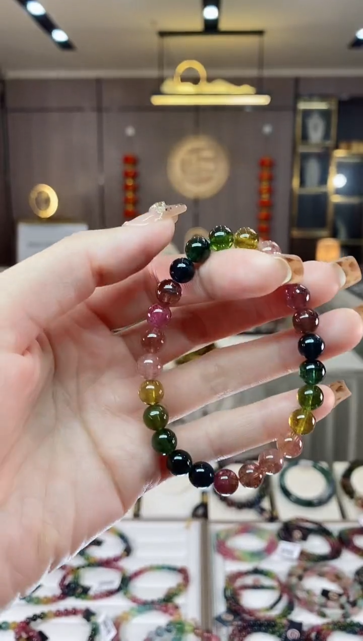 【闪购商品】碧玺单圈手串7mm+未镶嵌一物一证dan
