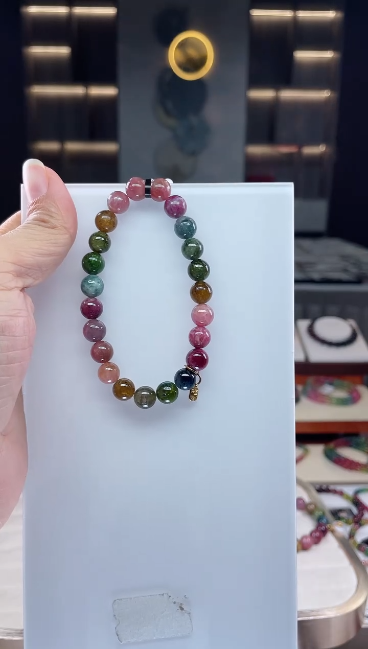 未镶嵌单圈手串8mm+碧玺（多样性发一条）Q