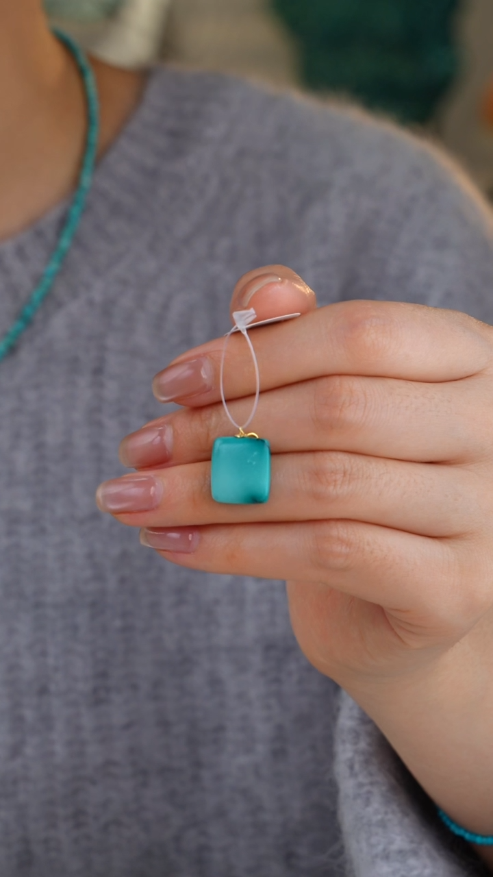 【闪购商品】绿松石吊坠(不含链)18K金镶嵌1