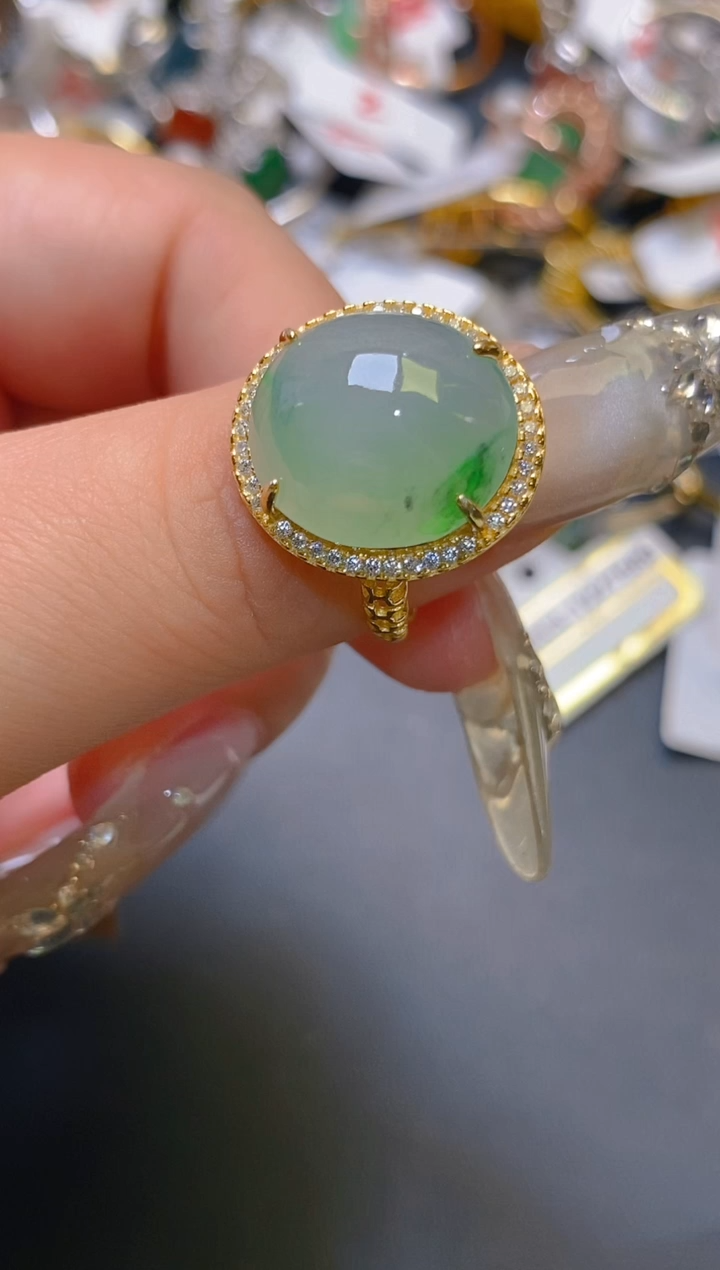 【闪购商品】翡翠耳饰银S925镶嵌天然A货翡翠1