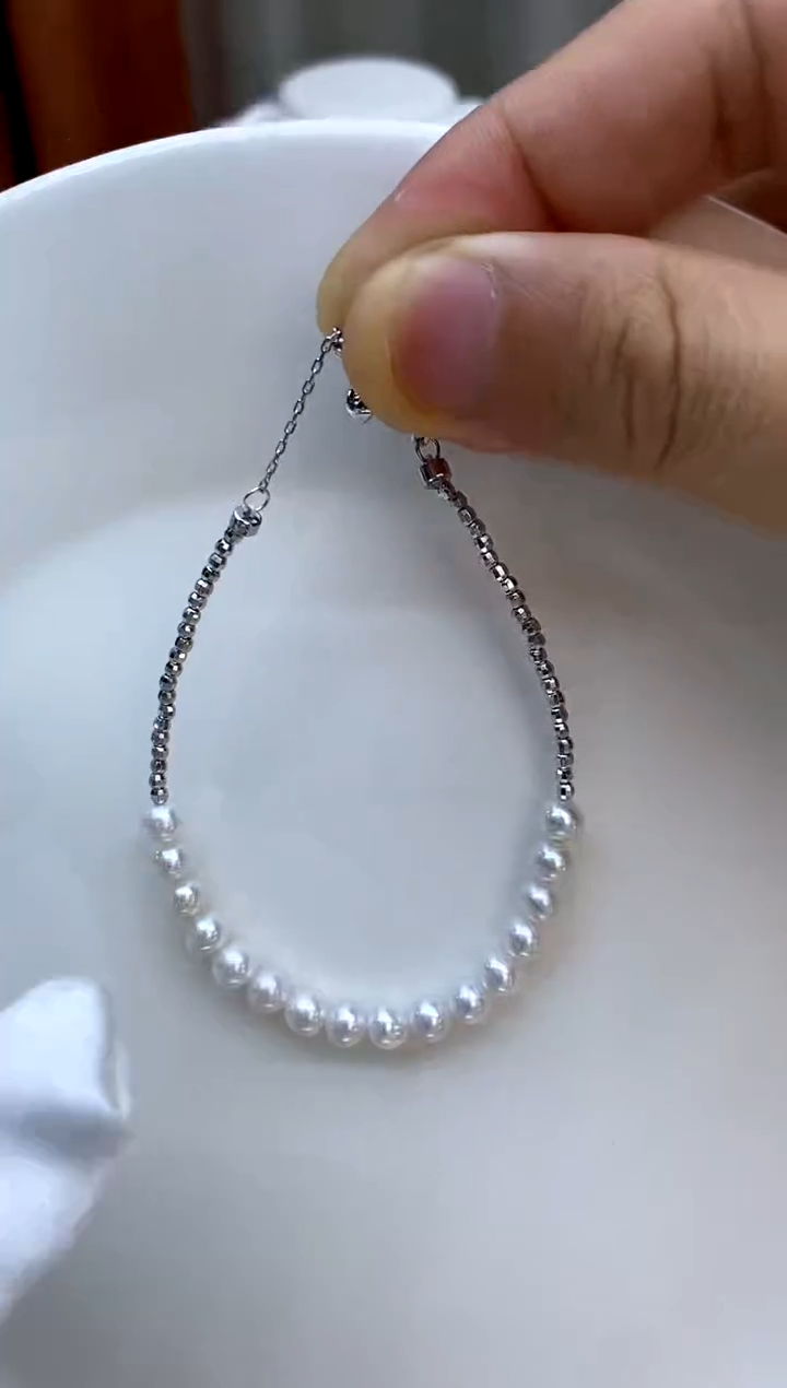 【闪购商品】淡水珍珠手链银S925镶嵌5