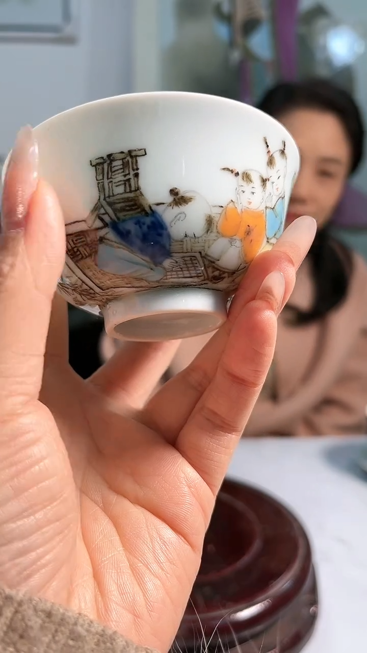 【闪购商品】官窑瓷画院011官窑瓷画院罗金枝罗金枝童子主人杯