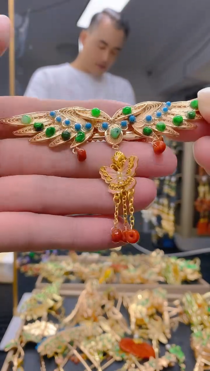 【闪购商品】翡翠耳饰合金0208翡翠发簪