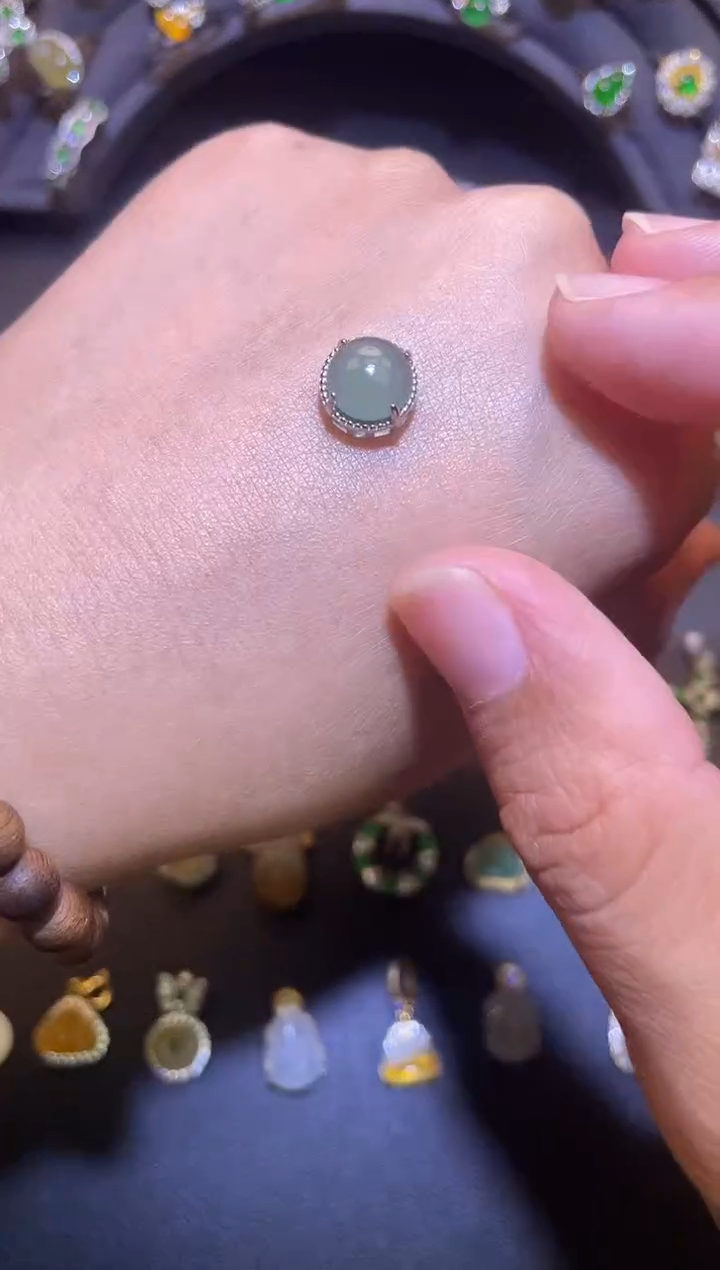 吊坠(不含链)银S925镶嵌翡翠1