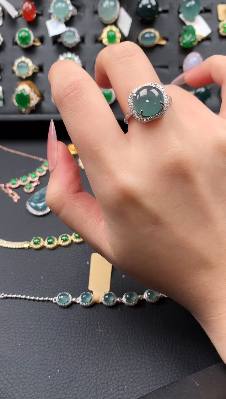 【闪购商品】翡翠戒指银S925镶嵌65134124