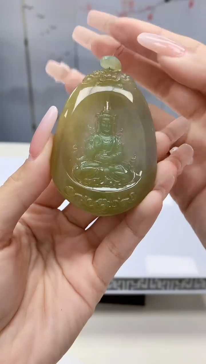 【闪购商品】定制翡翠未镶嵌3123lr-毛货挂件39