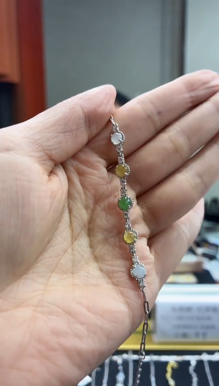 银S925镶嵌手链翡翠111111111111