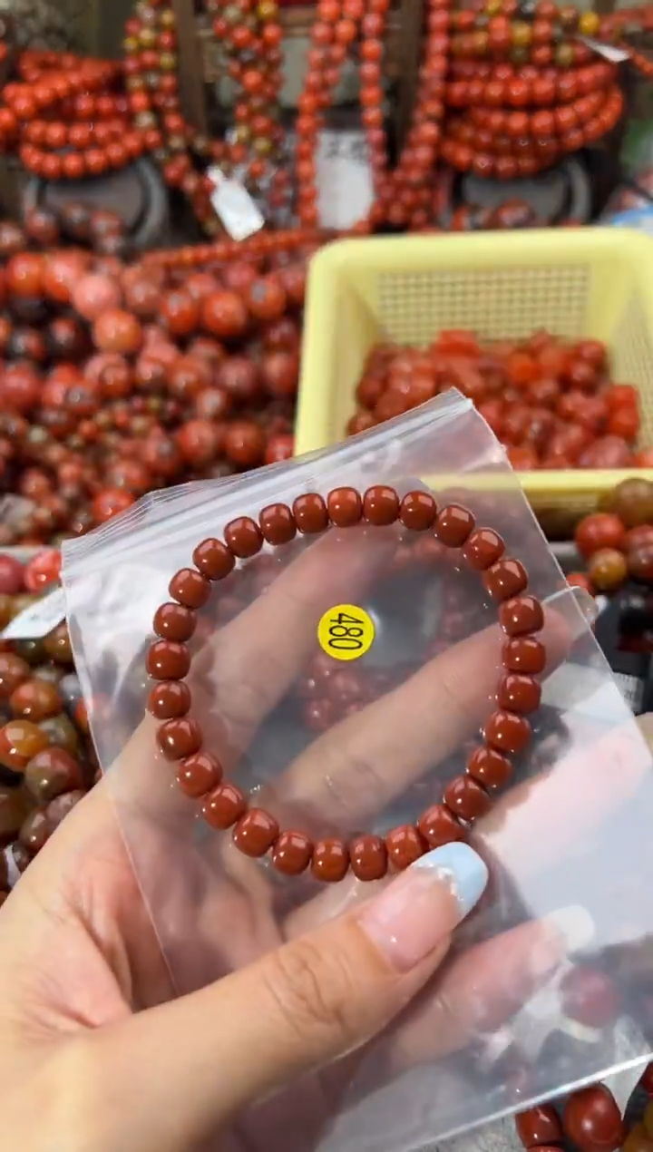 未镶嵌戒指南红玛瑙7+