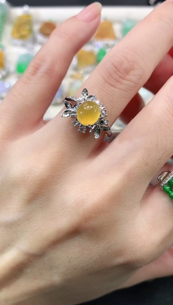 18K金镶嵌戒指翡翠|9800多样性发其一