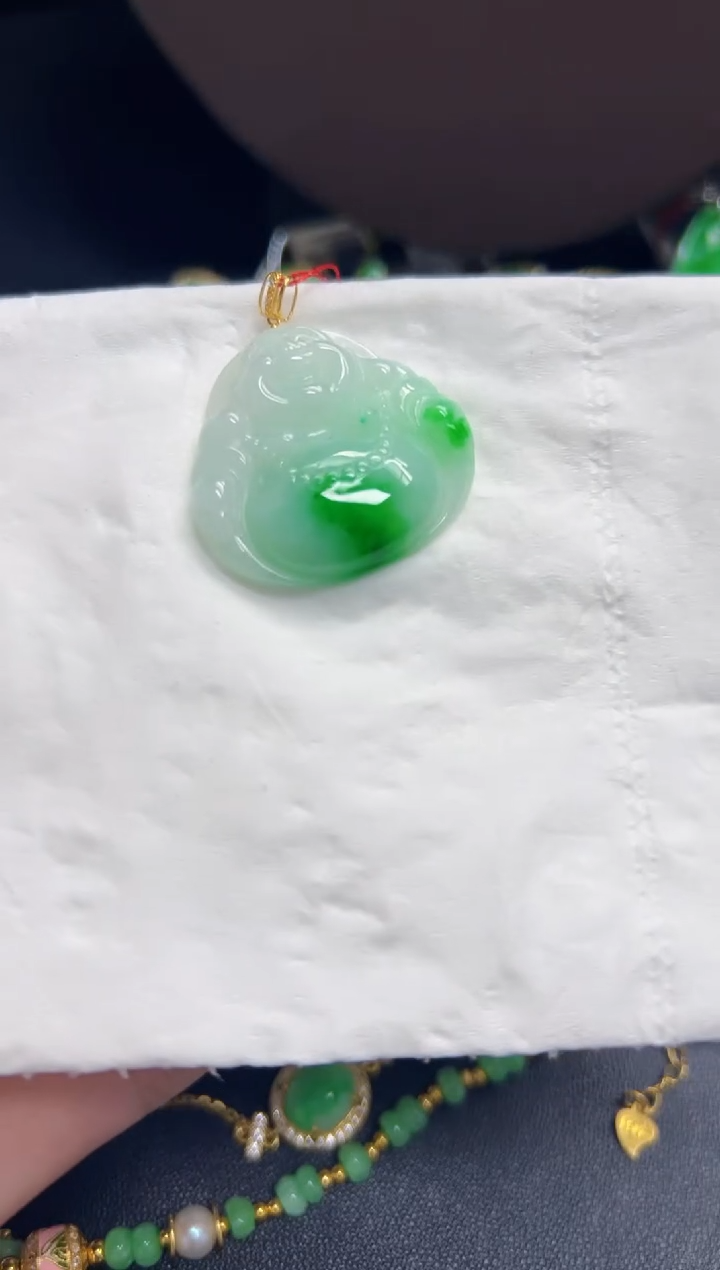 【闪购商品】翡翠颈饰18K金镶嵌Y缅料A货/支持复检/一件
