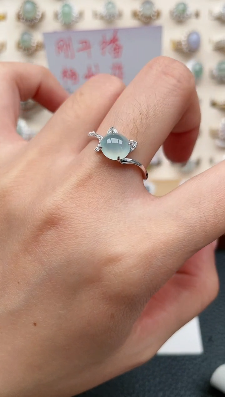 【闪购商品】翡翠戒指银S925镶嵌1111