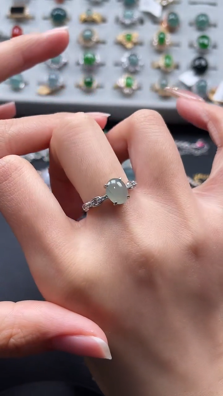 【闪购商品】翡翠戒指银S925镶嵌6587575