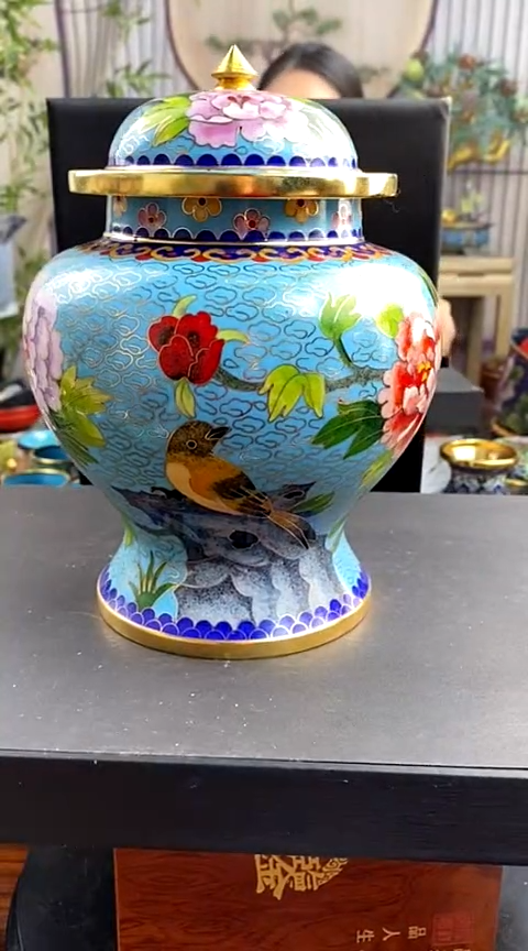 【闪购商品】非遗技艺 景泰蓝将军罐浅蓝