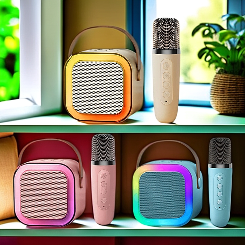 【颜色随机】迷你K歌蓝牙音响话筒一体机家用户外KTV无线蓝牙音响