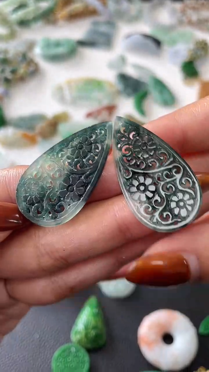 【闪购商品】定制翡翠未镶嵌耳饰680+68