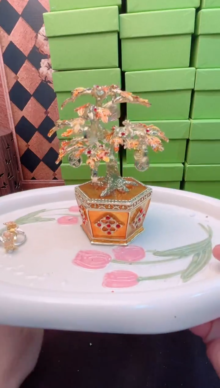 锌合金珐琅彩首饰盒摆件默认微瑕不退不换～