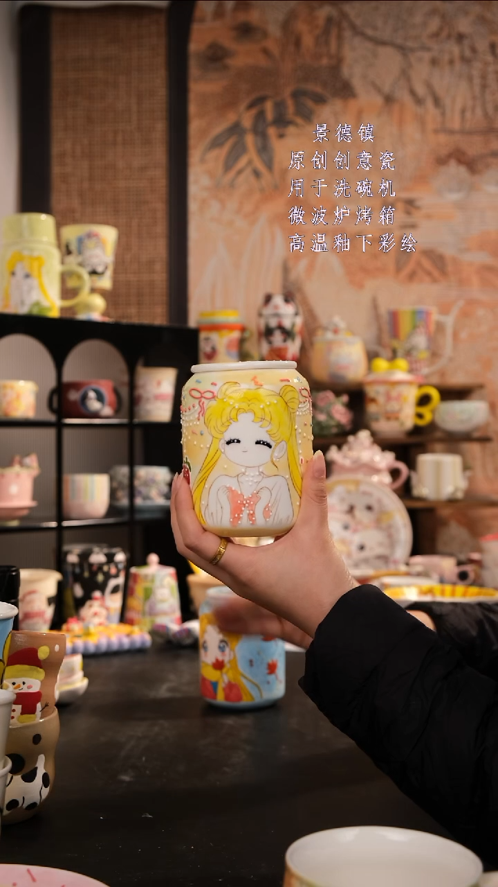 摆件陶旺的可以手工手绘设计师款